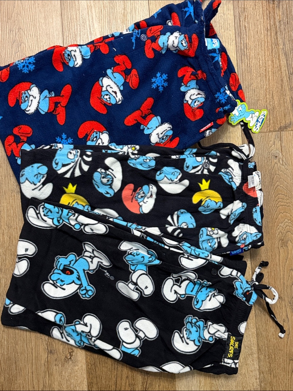 Smurfs Print Women's Lounge Pants - Navy & Black